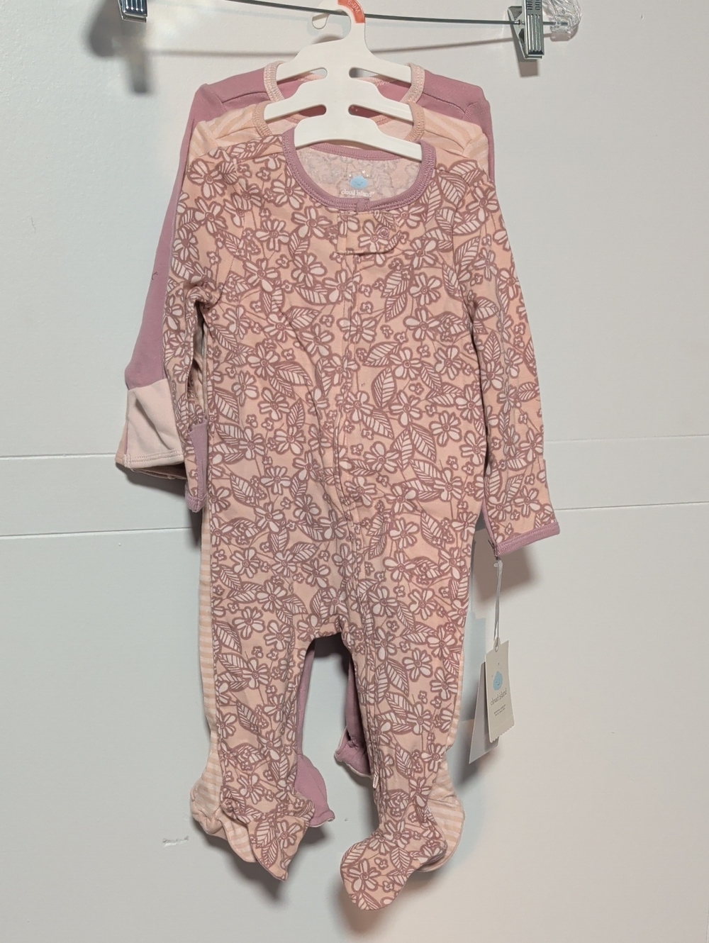 cloud island 3-pack Footed One-Piece